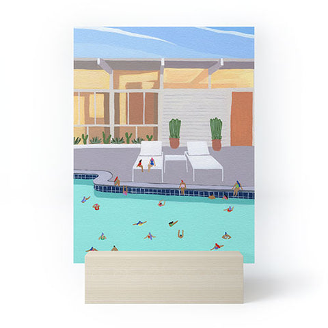 Helo Birdie Mid Century Pool Mini Art Print