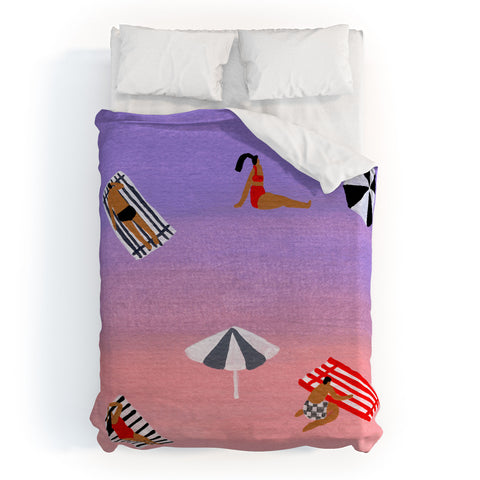 Helo Birdie Ombre purple Duvet Cover