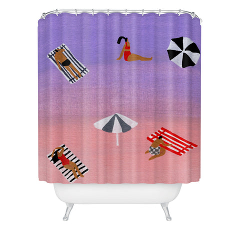 Helo Birdie Ombre purple Shower Curtain