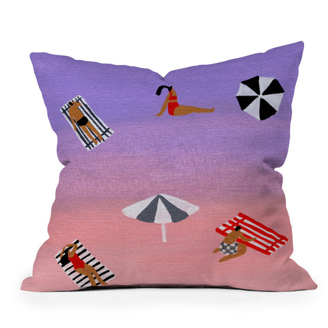 Helo Birdie Ombre purple Throw Pillow
