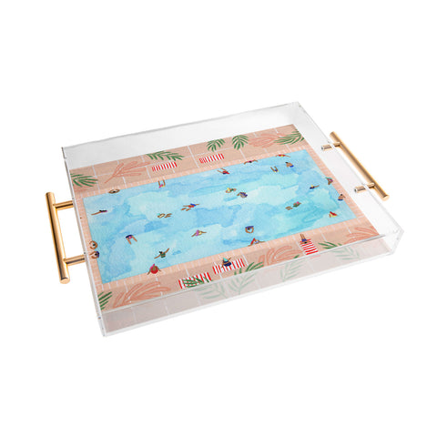 Helo Birdie Peachy Palms Acrylic Tray
