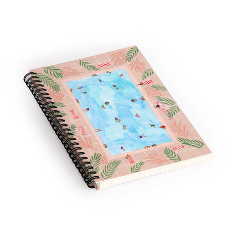 Helo Birdie Peachy Palms Spiral Notebook