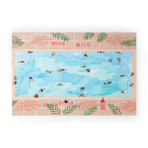 Helo Birdie Peachy Palms Welcome Mat