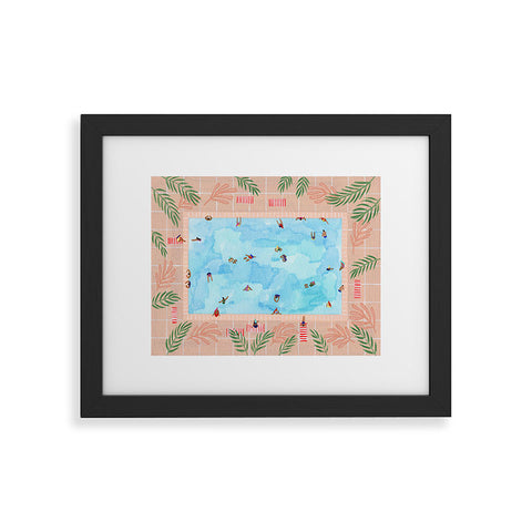 Helo Birdie Peachy Palms Framed Art Print
