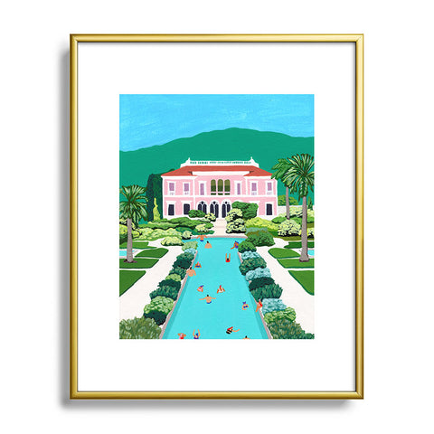 Helo Birdie Pink Palace Metal Framed Art Print