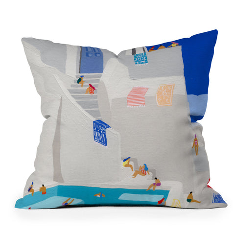 Helo Birdie Santorini Sun Throw Pillow