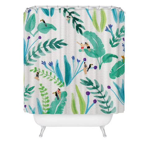 Helo Birdie Toucan jungle Shower Curtain