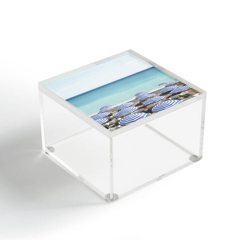 Henrike Schenk - Travel Photography Blue Beach Umbrellas Photo Acrylic Box
