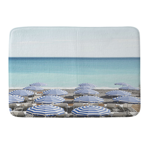 Henrike Schenk - Travel Photography Blue Beach Umbrellas Photo Memory Foam Bath Mat