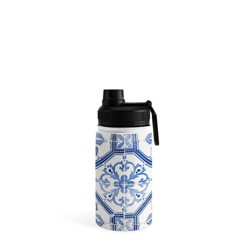 Henrike Schenk - Travel Photography Blue Portugese Tile Pattern Water Bottle