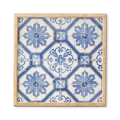 Henrike Schenk - Travel Photography Blue Portugese Tile Pattern Framed Wall Art