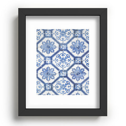 Henrike Schenk - Travel Photography Blue Portugese Tile Pattern Recessed Framing Rectangle