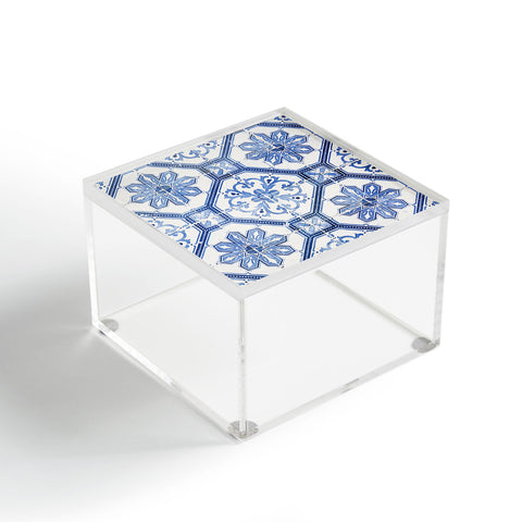 Henrike Schenk - Travel Photography Blue Portugese Tile Pattern Acrylic Box