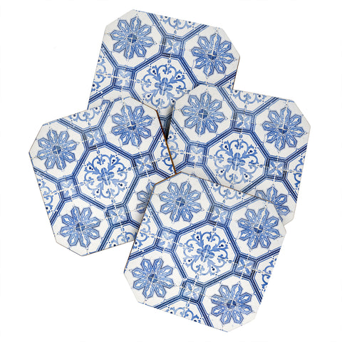 Henrike Schenk - Travel Photography Blue Portugese Tile Pattern Coaster Set