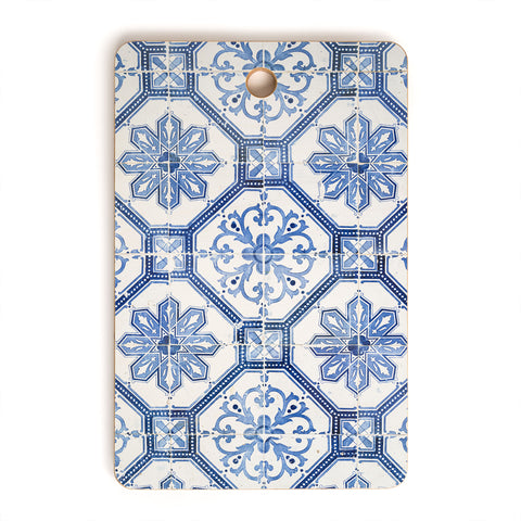 Henrike Schenk - Travel Photography Blue Portugese Tile Pattern Cutting Board Rectangle
