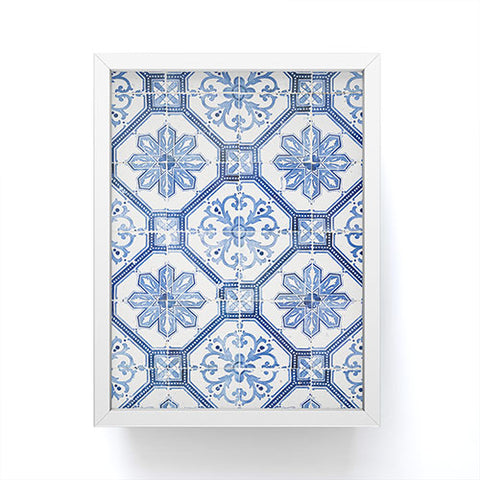 Henrike Schenk - Travel Photography Blue Portugese Tile Pattern Framed Mini Art Print