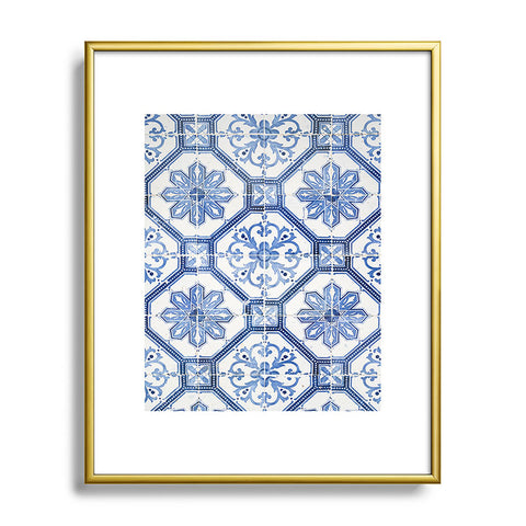 Henrike Schenk - Travel Photography Blue Portugese Tile Pattern Metal Framed Art Print