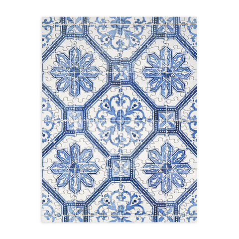 Henrike Schenk - Travel Photography Blue Portugese Tile Pattern Puzzle