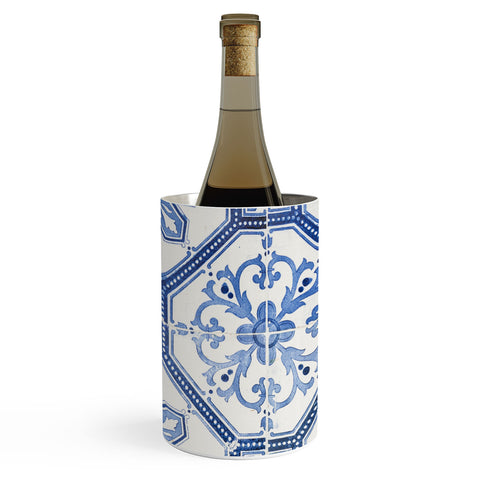 Henrike Schenk - Travel Photography Blue Portugese Tile Pattern Wine Chiller