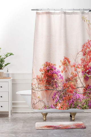 Henrike Schenk - Travel Photography Bougainvillea Flowers in Color Shower Curtain And Mat