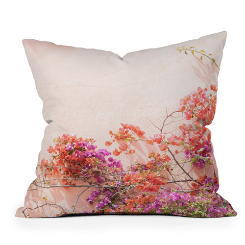 Henrike Schenk - Travel Photography Bougainvillea Flowers in Color Throw Pillow