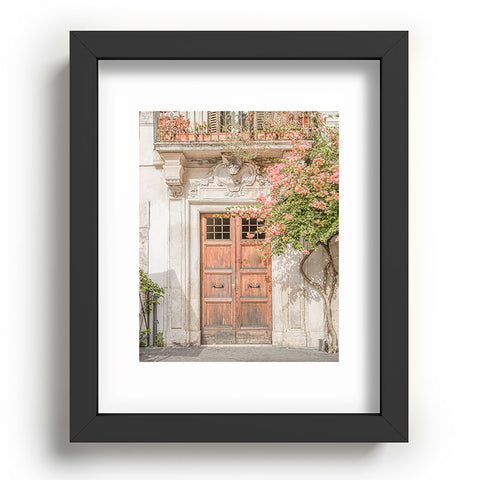 Henrike Schenk - Travel Photography Floral Entry In Rome Door Recessed Framing Rectangle