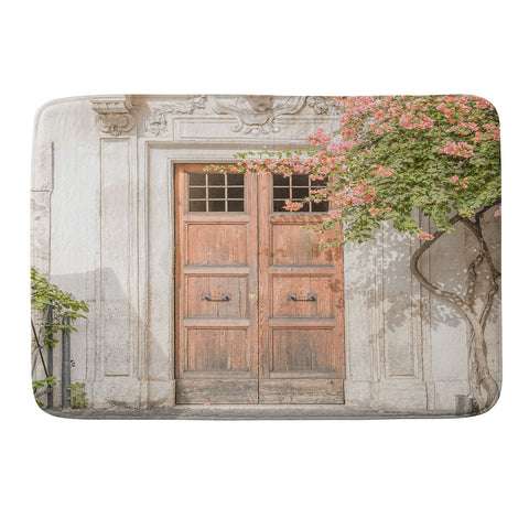 Henrike Schenk - Travel Photography Floral Entry In Rome Door Memory Foam Bath Mat