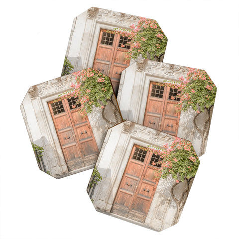 Henrike Schenk - Travel Photography Floral Entry In Rome Door Coaster Set