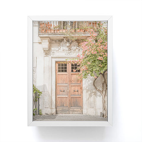 Henrike Schenk - Travel Photography Floral Entry In Rome Door Framed Mini Art Print