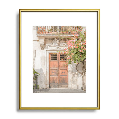 Henrike Schenk - Travel Photography Floral Entry In Rome Door Metal Framed Art Print