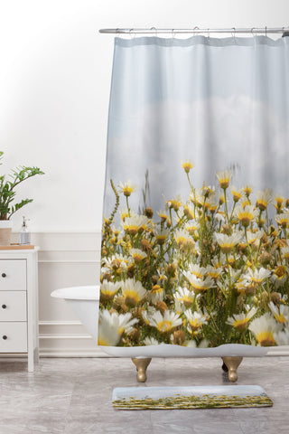 Henrike Schenk - Travel Photography Garden of Daisy Flowers Shower Curtain And Mat