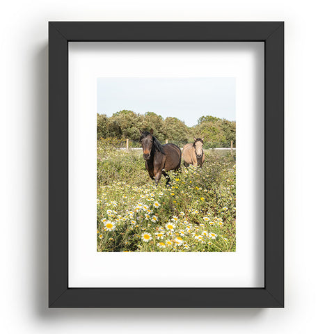 Henrike Schenk - Travel Photography Horses in a Field of Wildflowers Recessed Framing Rectangle