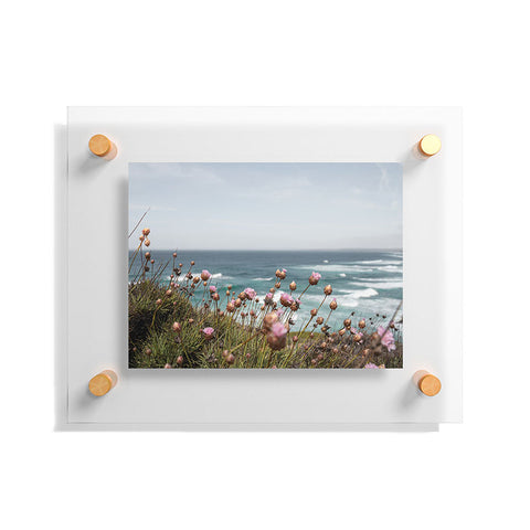 Henrike Schenk - Travel Photography Pink Flowers by the Ocean Floating Acrylic Print