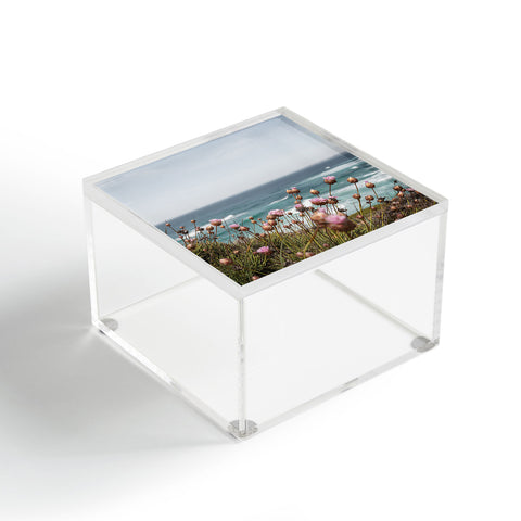 Henrike Schenk - Travel Photography Pink Flowers by the Ocean Acrylic Box