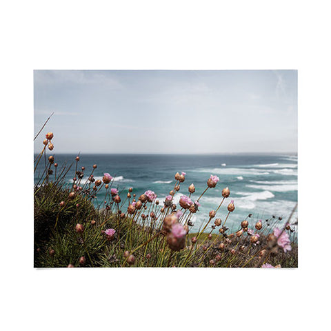 Henrike Schenk - Travel Photography Pink Flowers by the Ocean Poster