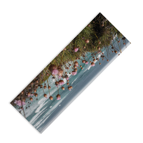 Henrike Schenk - Travel Photography Pink Flowers by the Ocean Yoga Mat