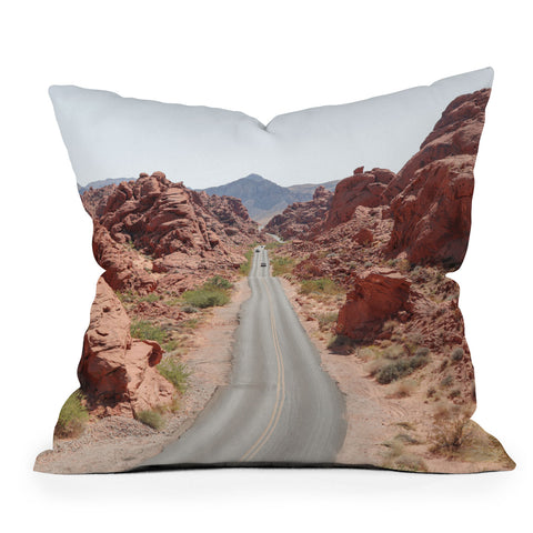 Henrike Schenk - Travel Photography Roads Of Nevada Desert Picture Valley Of Fire State Park Outdoor Throw Pillow