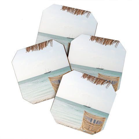 Henrike Schenk - Travel Photography Summer Holiday Beach Photo Aruba Island Ocean View Coaster Set