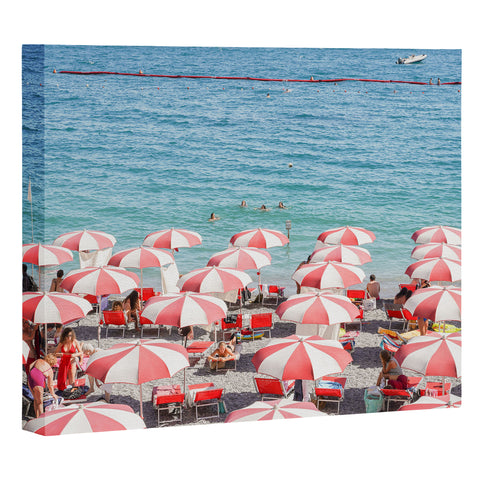 Henrike Schenk - Travel Photography The Red Beach Umbrellas Amalfi Art Canvas