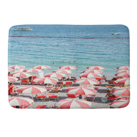 Henrike Schenk - Travel Photography The Red Beach Umbrellas Amalfi Memory Foam Bath Mat