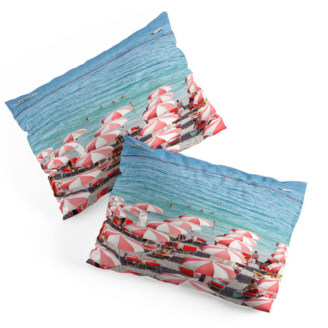 Henrike Schenk - Travel Photography The Red Beach Umbrellas Amalfi Pillow Shams