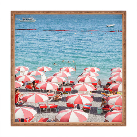 Henrike Schenk - Travel Photography The Red Beach Umbrellas Amalfi Square Tray
