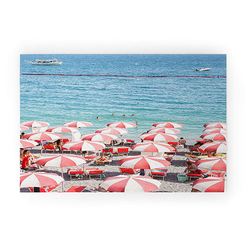 Henrike Schenk - Travel Photography The Red Beach Umbrellas Amalfi Welcome Mat
