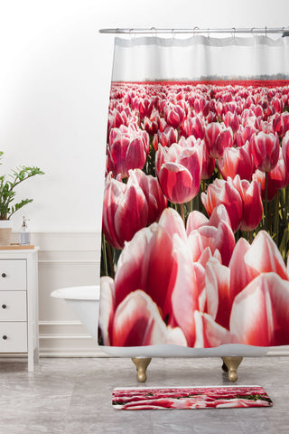 Henrike Schenk - Travel Photography Tulip Field In Holland Floral Shower Curtain And Mat