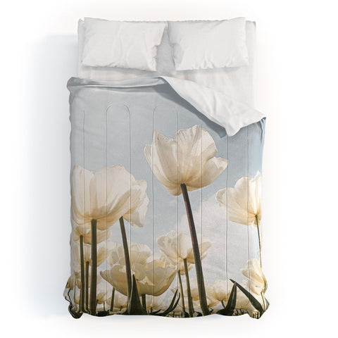 Henrike Schenk - Travel Photography White Tulips In Spring In Holland Comforter