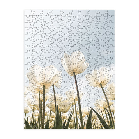 Henrike Schenk - Travel Photography White Tulips In Spring In Holland Puzzle