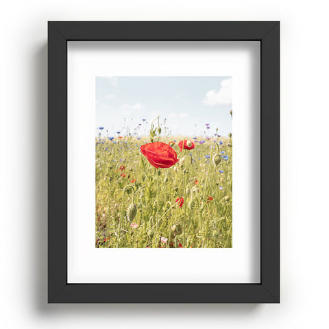 Henrike Schenk - Travel Photography Wildflower Field Poppy Flower Recessed Framing Rectangle