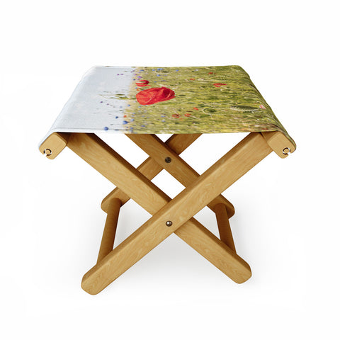 Henrike Schenk - Travel Photography Wildflower Field Poppy Flower Folding Stool