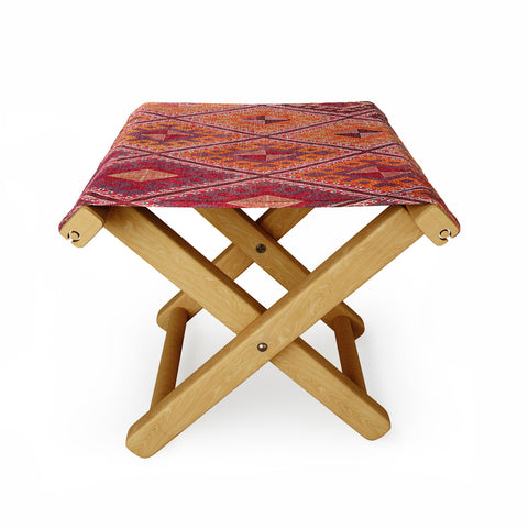 Henrike Schenk - Travel Photography Woven Carpet Red and Orange Folding Stool