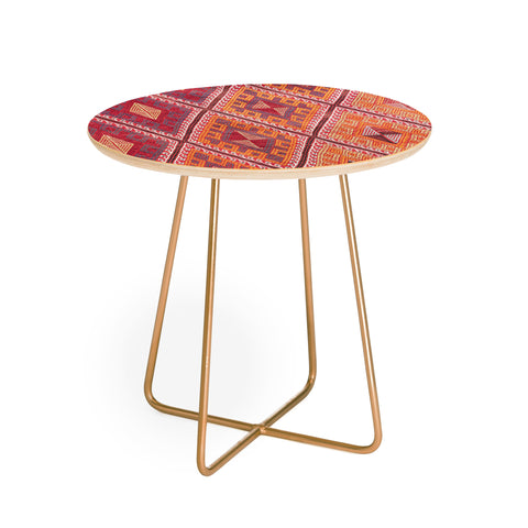 Henrike Schenk - Travel Photography Woven Carpet Red and Orange Round Side Table